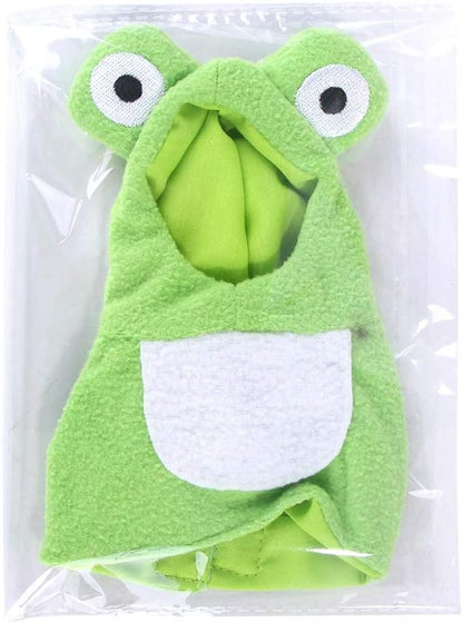 Sun Conure Bird Diaper Flight Suit Frog Shape Hoodie Cosplay Photo Prop for Parrots African Greys Parakeet Cockatiel Reusable Adjustable Apparel (L)