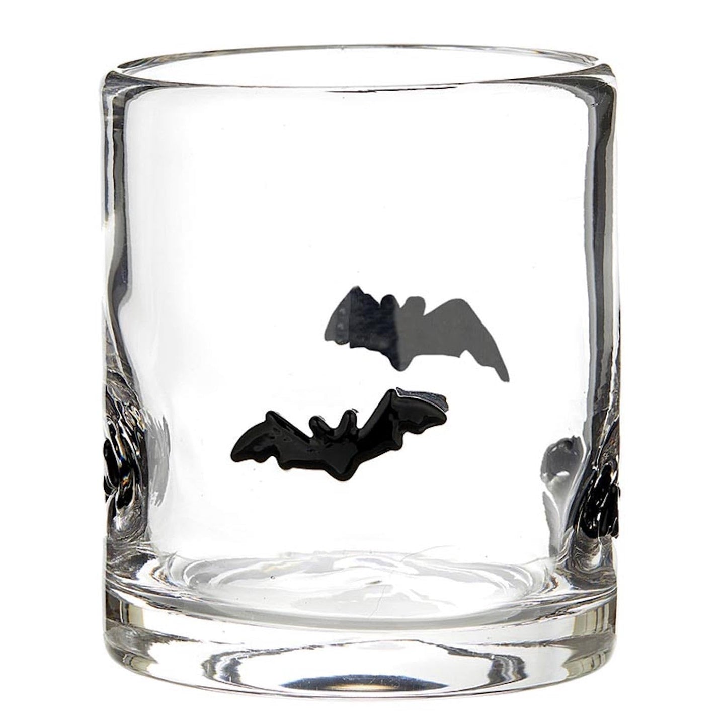 Slant Halloween Icon Double Old Fashioned Cocktail Glass, 16-Ounce, Bats