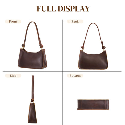 S-ZONE Leather Shoulder Bags for Women Small Shoulder Purse Handbags Clutch Hobo Bag Cute Purses