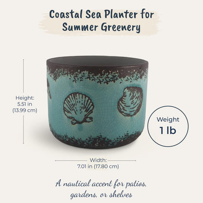 Blue Sky Ceramic Under The Sea 6.5" Planter