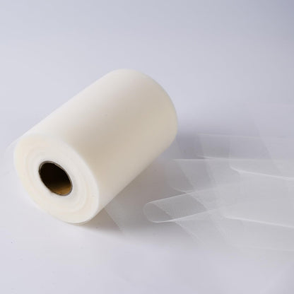 SAYUAN Ivory Tulle Fabric Rolls 6 Inch by 100 Yards (300 feet) Tulle Roll for DIY Tutu Skirt Baby Shower Birthday Party Wedding Decorations Crafts