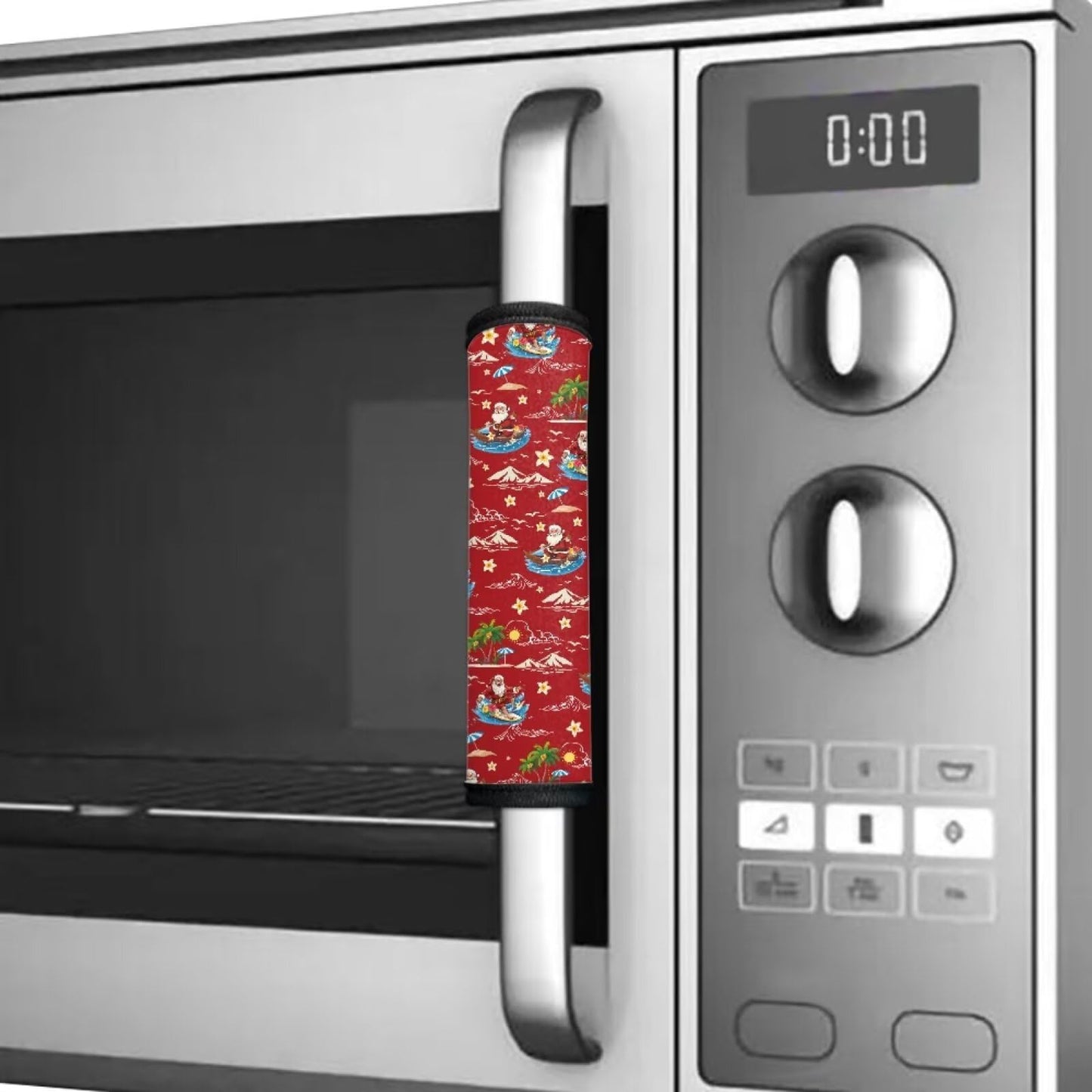HUISEFOR Santa Claus Refrigerator Handle Covers Set of 4 Non-Slip Fridge Handle Covers for Microwave Oven Stove Dishwasher Handles Protector Christmas Decoration
