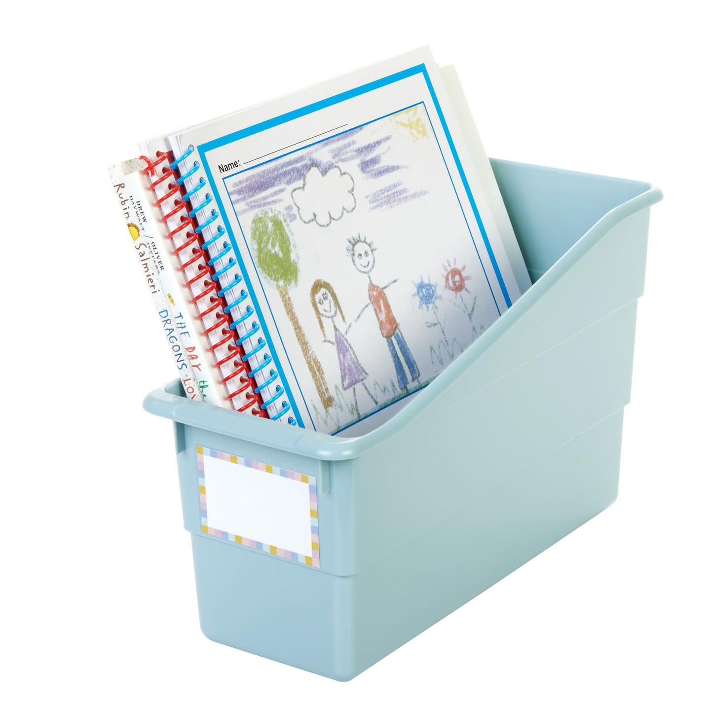 Really Good Stuff Durable Book and Binder Holders- Set of 6 Boho Colors - Plastic Storage Bins for Classroom and Office - File Folder Organizer, Magazine Holder, Book Display