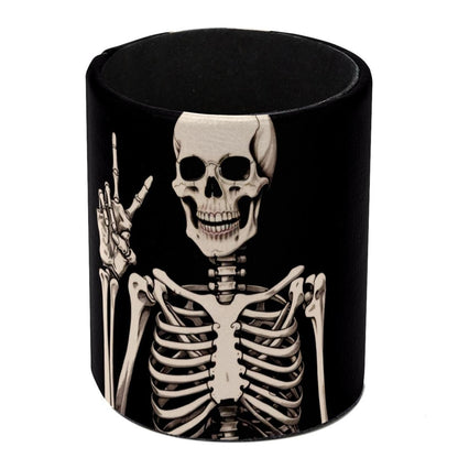 KikandKo Pen Holder For Your Desk, Leather Pencil Holder Easily Organizes All Pens and Desk Accessories, Human Skeleton Pen Cup For Your Office Decor