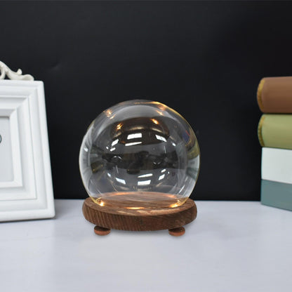 Generic Clear Glass Display Case Terrarium ,Wooden Base Decorative, Empty Glass Dome for Photos Medals Decoration Home Living Room Tabletop Decoration , 12cm