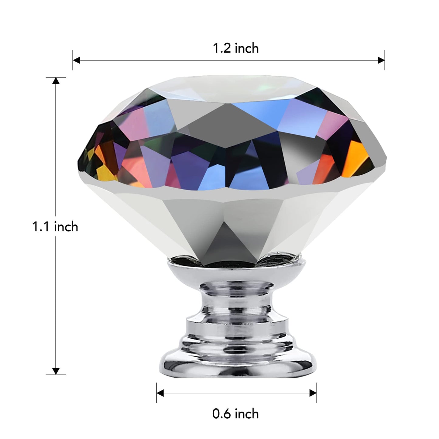 Ravinte 5 Pack Colorful Crystal Knobs for Cabinets Glass Cabinet Knobs