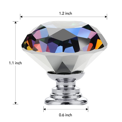 Ravinte 5 Pack Colorful Crystal Knobs for Cabinets Glass Cabinet Knobs