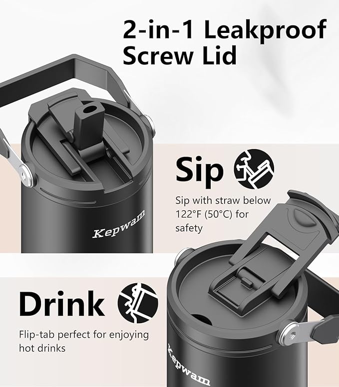 Kepwam Self-Heating Travel Mug 20oz, Temperature-Controlled Coffee Warmer Mug, Smart Travel Coffee Mug Keep Coffee Drinks Hot, Heated Mug Great for Driver Outdoor Fits Car Cup Holders