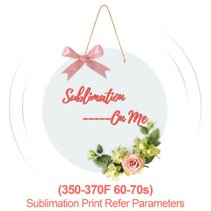 Jetec Sublimation 12 Inch DIY Door Decor Sublimation Blank Wooden Hanger Welcome Wreaths Circle Unfinished Blank Sign Door Hanger Ornament Blanks Decorative Sign, Garden, Yard
