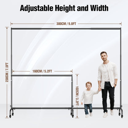 EMART Rolling Backdrop Stand with Wheels - 10 x7.5 ft (WxH) Adjustable - Moveable Photo Banner Background Holder Photography Frame Kit Adjustable for Parties Decoration Photoshoot