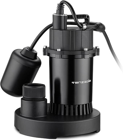 Sump Pump Submersible Utility Water Pump Thermoplastic Portable Electric Water Removal Transfer Pump with 16.4FT Cord for Swimming Pool Basement Garden Pond Tubs Draining, 1 HP 4000GPH