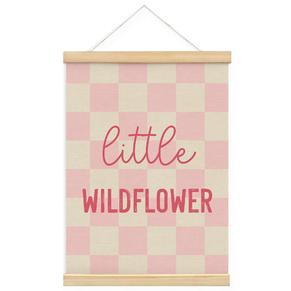 MOFUYU Baby Girl Nursery Decor,Wildflower Wall Decor,Little Wildflower Poster Hanger Frame for Bedroom,Pink Classroom Decor,Girls Room,12x16 Inch