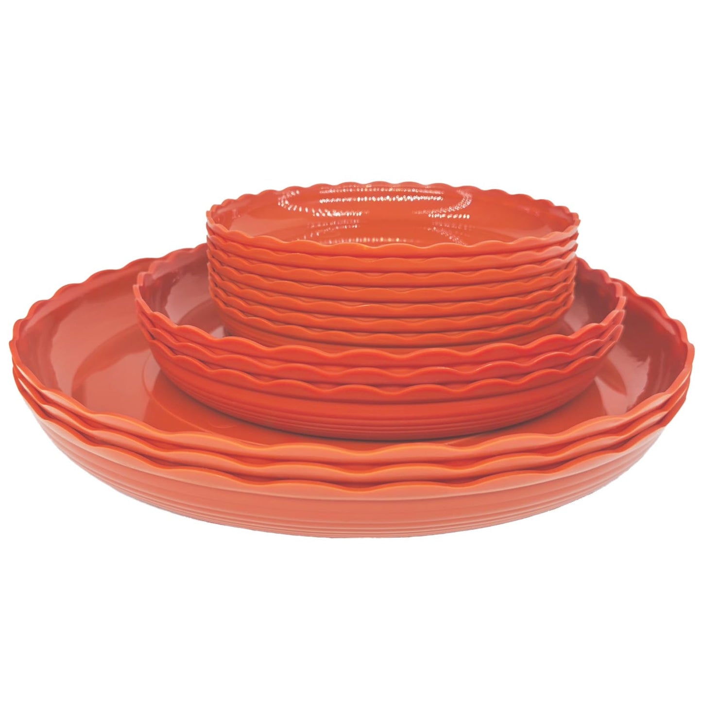 OFiSEXPT 13Pcs Plant Saucer Trays, 6/8/10 Inch Round, Plastic Drip Trays for Indoor/Outdoor Plants
