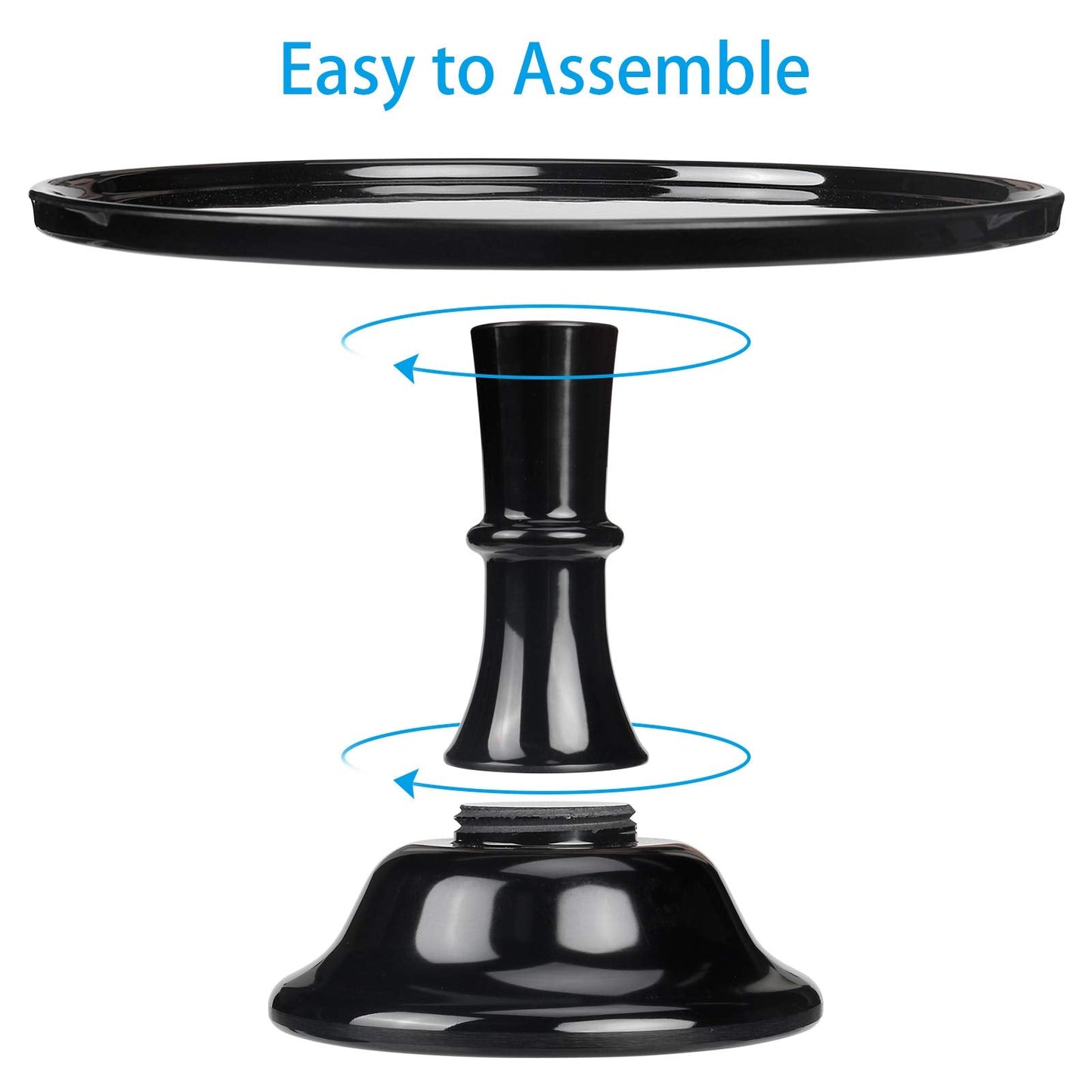 KLASKWARE Round Cake Stand Black 11" Melamine Cake Display Stand Dessert Cupcake Display Tray for holiday,Graduation,Wedding,Birthday,Party,Baby Shower,Anniversary,Ceremony,Christmas