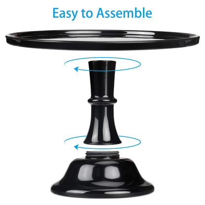 KLASKWARE Round Cake Stand Black 11" Melamine Cake Display Stand Dessert Cupcake Display Tray for holiday,Graduation,Wedding,Birthday,Party,Baby Shower,Anniversary,Ceremony,Christmas
