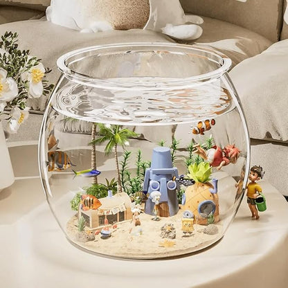 3pcs Plastic DIY Fish Bowls - 640oz/135oz Round Clear Fish Tanks 5 Gallon Aquarium, Hydroponic Planter, and Multi-Use Container for Flower Vase, Carnival Prizes, Party Centerpieces, and Home Decor