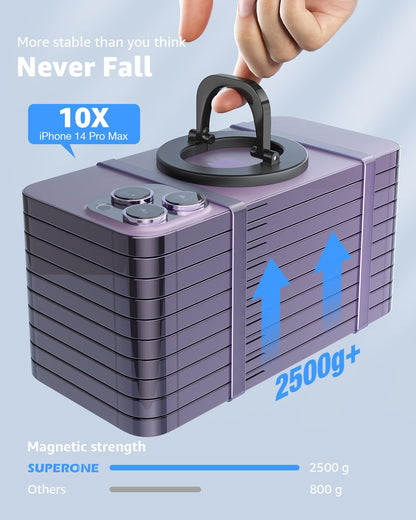 SUPERONE for MagSafe Phone Grip, Adjustable Magnetic Phone Ring Holder Removable Finger Phone Ring Kickstand Compatible with MagSafe Accessories Only for iPhone 17 & 16 & 15 & 14 & 13 & 12 Series