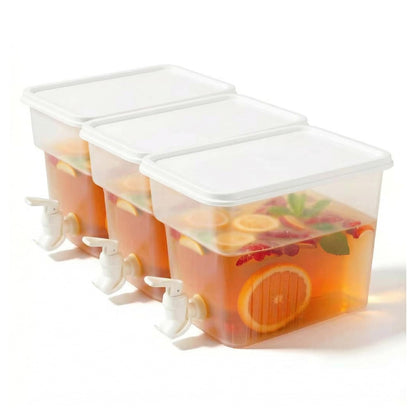 BEWBBAT 3 Pack 1.3 Gallon Fridge Drink Dispenser with Spigot, Leak-proof Plastic Beverage Drink Dispenser Refrigerator Iced Juice Lemonade Dispenser Water Dispenser for Party