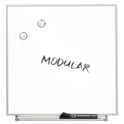Quartet Matrix Modular Magnetic Whiteboard, 16" x 16", Includes Tray and Marker, Silver Aluminum Frame (M1616)