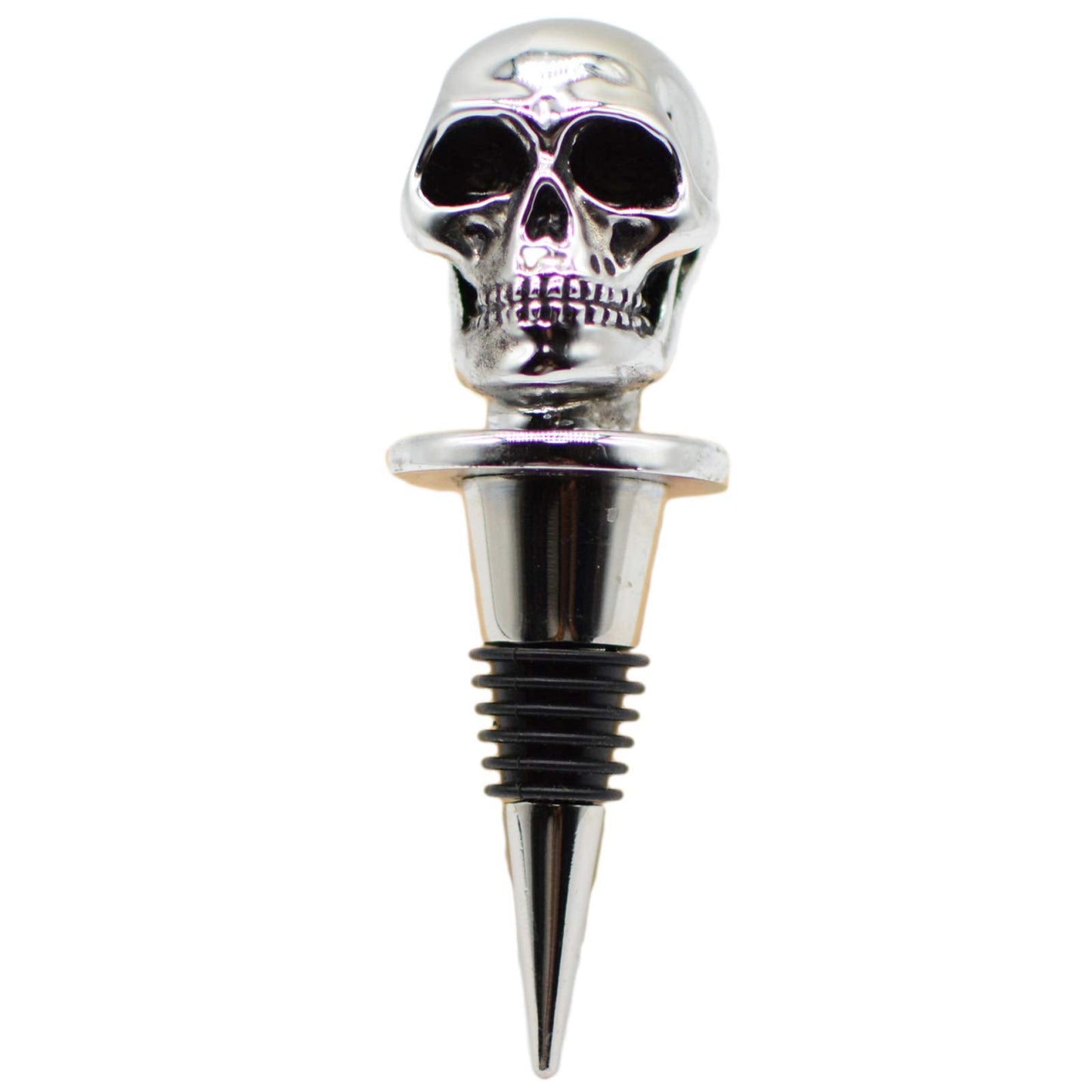 Silver Skull Bottle Wine Stoppers，Perfect Skull Theme Souvenirs Gifts for Men, Women