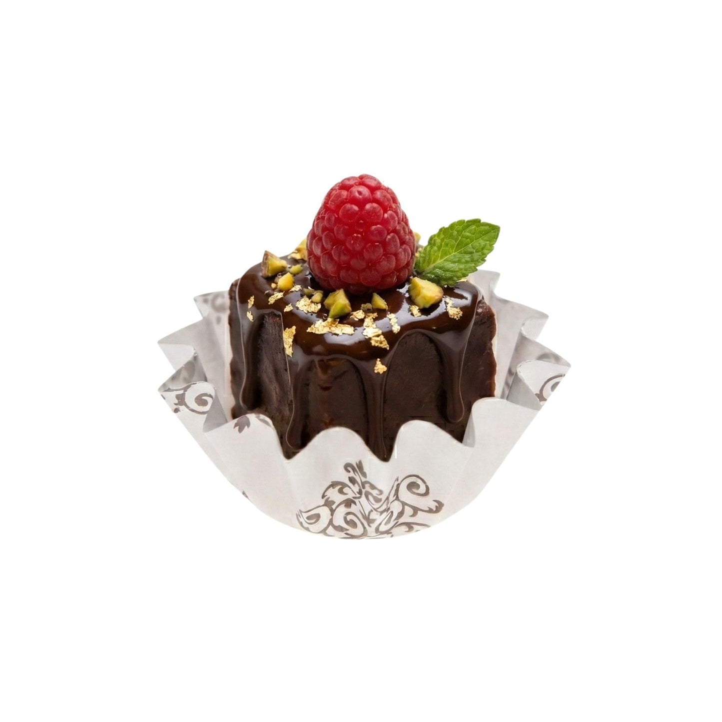 Restaurantware Panificio 0.4 Ounce Baking Cups 200 Flared Cupcake Liners - Oven-Ready Freezable Black And White Paper Muffin Cases Disposable Vintage Floral For Wedding Parties Baby Showers