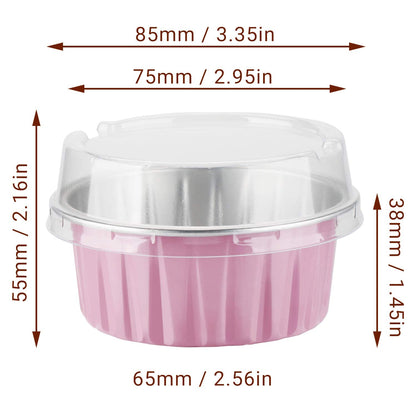 EUSOAR Foil Ramekins Disposable, 3.5oz 100pcs Mini Muffin Liners and 60Packs 5oz Baking Cups, Brownie Desserts Muffin Liners Cupcakes Ramekins Tin Holders Containers