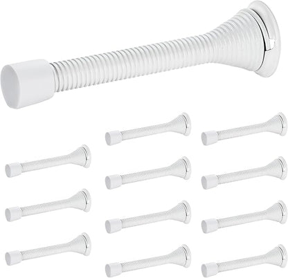 Ravinte Door Stoppers, 12 Pack White Spring Door Stops with Rubber Bumper, Door Stoppers for Bottom of Door