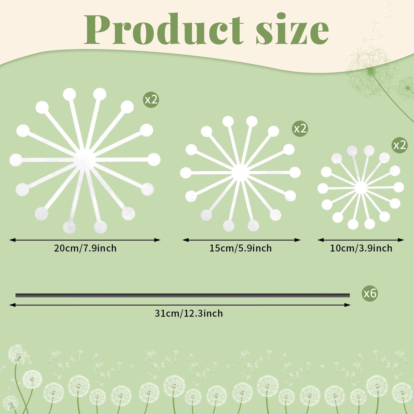 6Pcs Raw Dandelion Creativity Iron Art with Flower Stems Dandelions Garden Stake Metal Flower Pots Lawn Decor for Parents Gift Wedding Outdoor Furniture Home Yard Farm Courtyard Decoration