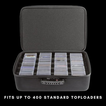 Card Titan Toploader and One Touch Trading Card Storage Box with Zipper Lock - Sports Card Deck Box Fits Up to 400 Sleeved Collectible Sports Cards or up to 80 Magnetic Cases
