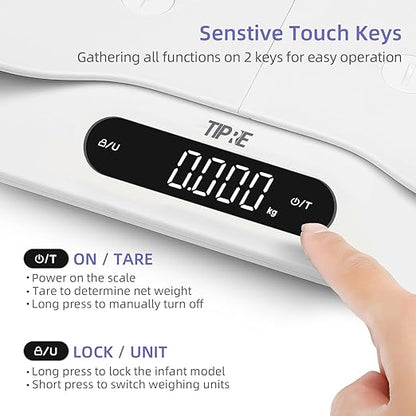 TIPRE Baby Weight Scale, Infant Scale with Detachable Tray, Pet Scale for Cat Dog, Multiple Weighing Scale for Toddler, Children, Pet and Adult Auto-Rotation LED Screen, Up to 400lb/180kg