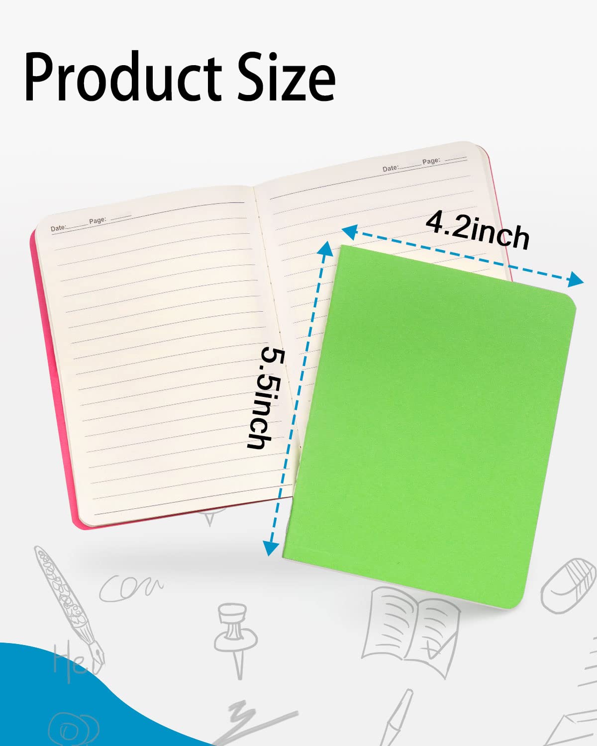 Dynta Mini Lined Notebooks Bulk 60 Packs A6 (4.25x5.5 in) Small Pocket Notebooks Ruled Page Colorful Cover, Pocket Journals for Students Drawing Memo Notepad 30 Sheets/60 Pages