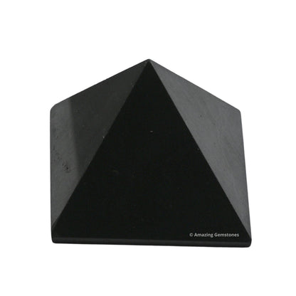 Amazing Gemstone Shungite Pyramid Crystal Healing Stones - 1" Great Pyramid Figurine of Natural Stone Pyramid for Meditation, Reiki, Chakra Balancing and Crystal Pyramids Grid