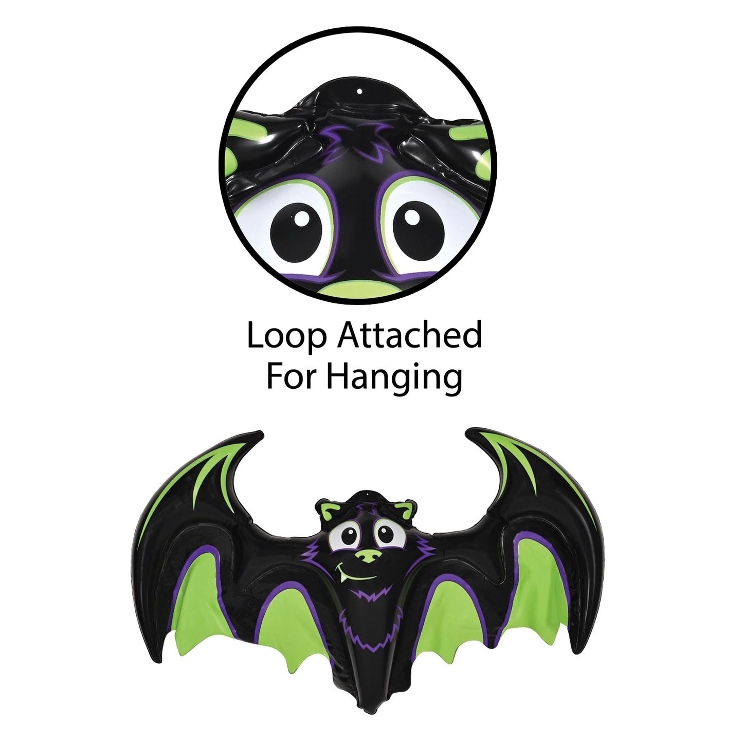 Beistle 3 Piece 18.5"-23" Hanging Inflatable Bat, Ghost, & Spider, Halloween Party Decorations, Indoor Outdoor Blow Up Décor