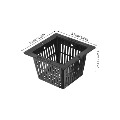 Yardwe 10Pcs Square Planting Baskets 2.24X2.24X1.45In Plastic Aquatic Plant Basket Mesh Pots for Aquarium Hydroponics and Aquaponics Gardening
