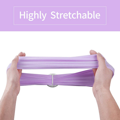 Peomeise 100pcs Lavender Spandex Chair Sashes with Buckle Slider for Wedding, Party Decoration