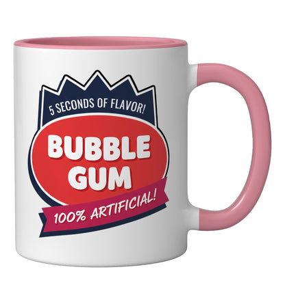 Halloween Bubble Gum Label - 100% Artificial Spo Ceramic Mug, Pink/White