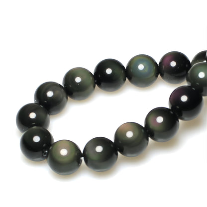 MJDCB Rare Collection Natural Stone Beads Rainbow Obsidian Round Loose Beads for Jewelry Making DIY Bracelet Necklace (6mm)