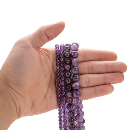BEADIA Natural Amethyst Crystal Stone Round Loose Semi Gemstone Beads for Jewelry Making 4MM 89PCS