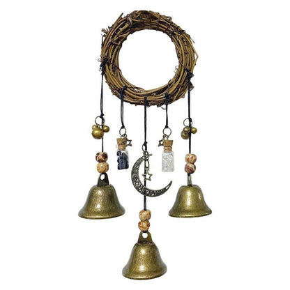 Witch Bells Magical Wind Chimes, Hanger Witchcraft Decor, Crystal Quartz Hanging Pendant Decor