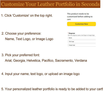 Personalized Genuine Leather Portfolio 3 Ring Binder with Clipboard, Hidden Handle, Custom Engraved 8.5 x 11 Zip Padfolio, Business Professional Organizer for Men Women, Dark Brown