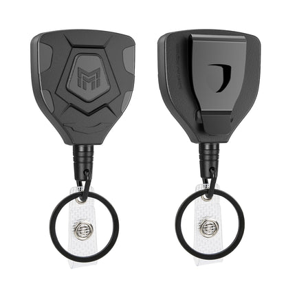 MNGARISTA Heavy Duty Retractable Keychain with Belt Clip, ID Badge Reel Key Chain, Badge Holder with 31.5' Steel Cord and Key Ring, 9.0oz, 2-Pack