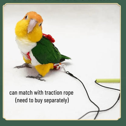 Bird Flight Suit Diapers for Monk Parakeets, Cockatiels - Parrot Clothes, Training Nappy Suit Liners (Small, Red-B)