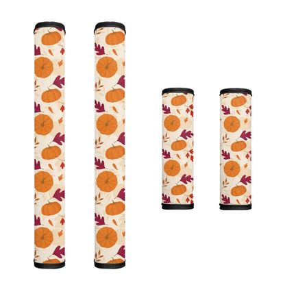 HUISEFOR Fridge Handle Cover Microwave Handle Cover 4Pcs, Pumpkin Print Thanksgiving Indoor Kitchen Decorations Non-Slip Anti-Scratch Handle Protector for Oven Dishwasher Cabinet