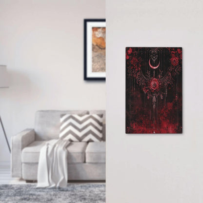 Annisrak Light Switch Cover Plate Gothic Red Rose Moon Dark Floral 1 Gang No Device Blank Wall Plate Decorative Switch Plate Covers Electrical Outlet Cover for living Room Home Decor