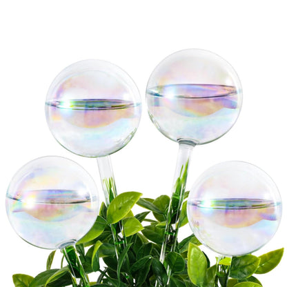 Farady Plant Watering Globes, Iridescent Rainbow Glass Water Bulbs Self Watering Spikes Planter Insert Automatic Plant Watering Device for Indoor and Outdoor Plants (4Pcs, Ball Shaped)
