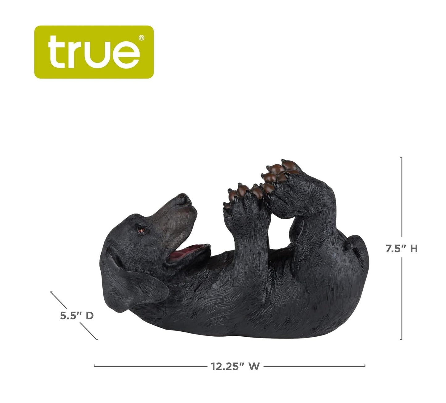 True Lucky Lab Tabletop Wine Bottle Holder Countertop Centerpiece Labrador Kitchen Decor for Dog Lovers Barware Accessory Black