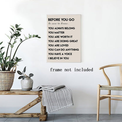 Motivational Phrases Wall Art Prints: Inspirational Decor - Positive Affirmations for Kids Room, Living Room, Office & Classroom - 8x12in Unframed