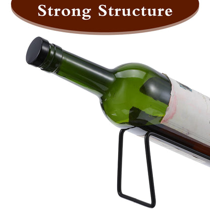8pcs Single Wine Bottle Rack, Metal Tabletop Wine Display Racks, Stylish-Wine Bottles Organizer, Black Simple Style Single Bottle Champagne Rack, for Home Decor, Restaurants, Bar, Kitchen, Party