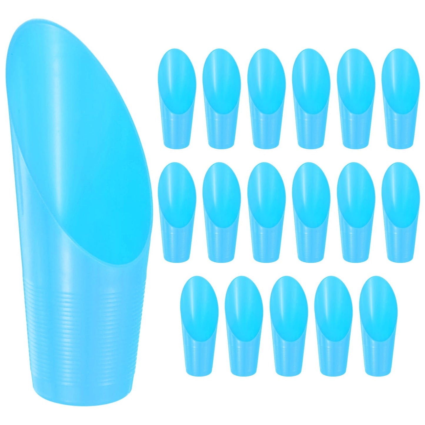 M METERXITY 18-Pack Bonsai Soil Scoops, Plastic Garden Soil Scoops Bucket Shovel Potting Scoopers for Transplanting/Flower Planting/Plant Succulent, Colorful Small Gardening Tools [Blue]