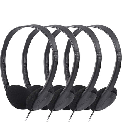 CN-Outlet 100 Pack Classroom Headphones Bulk for School Students Kids Teen Children and Adults, Wholesale Sturdy Wired Headphones Classroom Earphones (Black, 100 Pack)